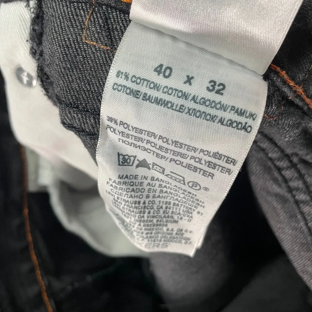 Dockers Mens‎ 40x32 Black Jeans Straight Leg Faded Denim Button Fly